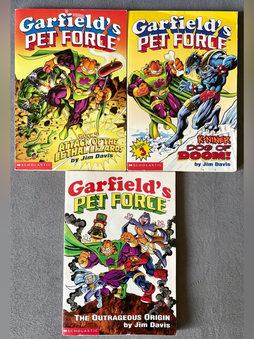 Garfield's Pet Force - 3 Book Set - Jim Davis - Scholastic - Odie Nermal Arlene
